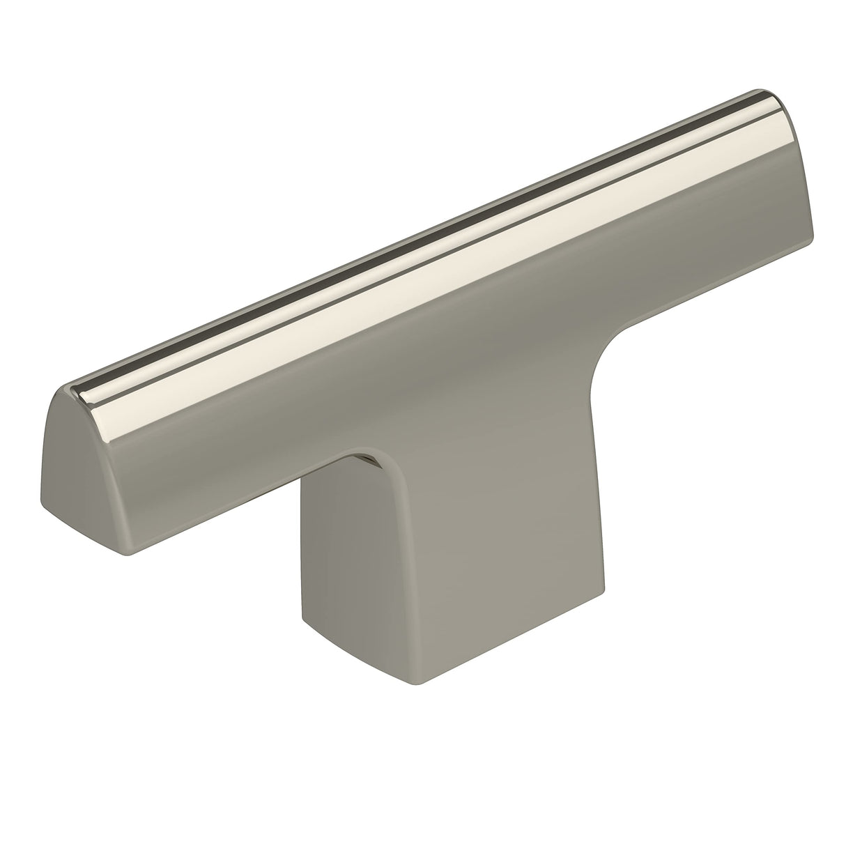 Amerock Cabinet Knob Polished Nickel 2-1/2 inch (64 mm) Length Riva 1 Pack Drawer Knob Cabinet Hardware