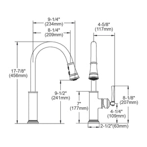 Elkay LKEC2031LS Single Hole Kitchen Faucet with Pull-down Spray and Forward Only Lever Handle, Lustrous Steel