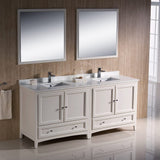 Fresca FVN20-3636GR Fresca Oxford 72" Gray Traditional Double Sink Bathroom Vanity