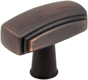 Jeffrey Alexander 519DBAC 1-9/16" Overall Length Brushed Oil Rubbed Bronze Rectangle Delgado Cabinet Knob