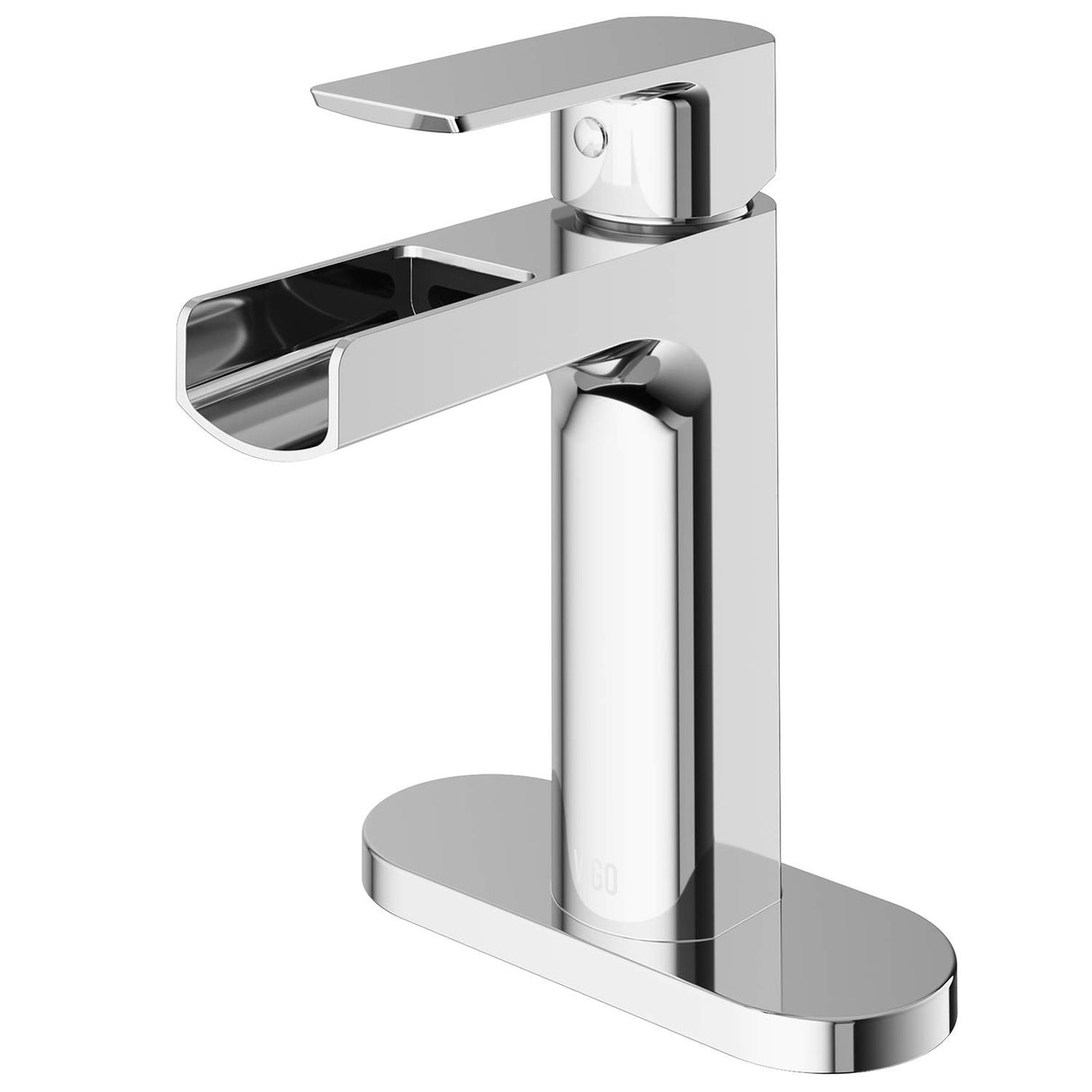 VIGO Ileana 7.125 inch H Single Handle Single Hole Bathroom Sink Faucet in Chrome - Bathroom Sink Faucet with Deck Plate VG01042CHK1