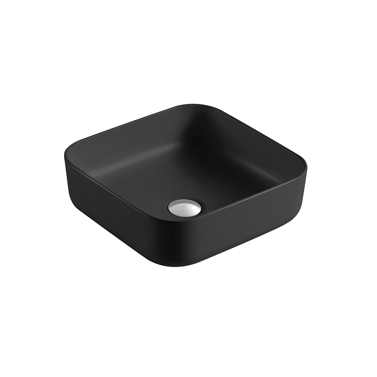 DAX Ceramic Square Bathroom Vessel Basin, 15", Black Matte DAX-CL1282-BM