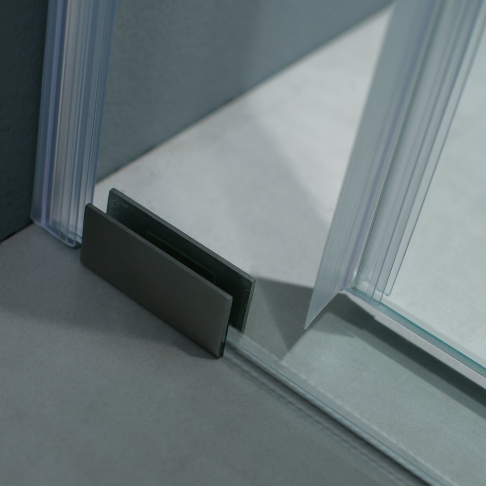VIGO Adjustable 52 - 56 in. W x 74 in. H Frameless Sliding Rectangle Shower Door with Clear Tempered Glass and Stainless Steel Hardware in Chrome Finish with Reversible Handle - VG6041CHCL5674