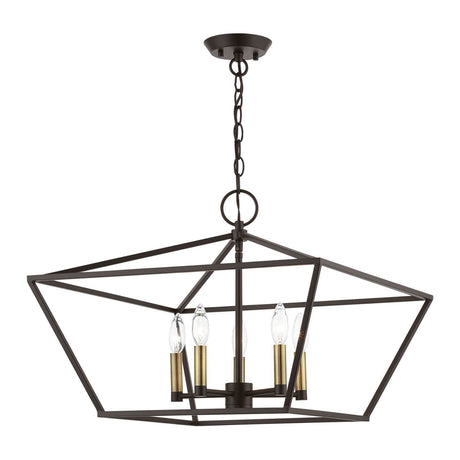 Livex Lighting 49435-07 Devone - 5 Light Chandelier In Transitional Style-16.75 Inches Tall and 22 Inches Wide, Devone - 5 Light Chandelier In Transitional Style-16.75 Inches Tall and 22 Inches Wide
