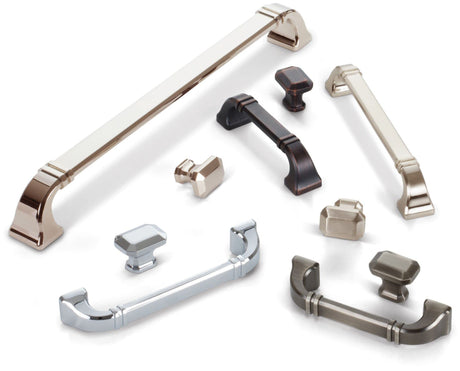 Jeffrey Alexander 165NI 1-1/4" Overall Length Polished Nickel Emerald Ella Cabinet Knob