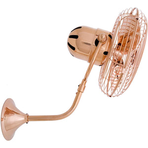 Matthews Fan MP-CP-MTL Michelle Parede vintage style wall fan in polished copper finish.