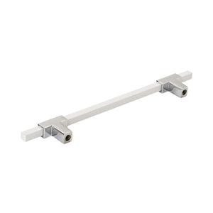 Amerock Cabinet Pull Polished Chrome/White 6-5/16 inch (160 mm) Center to Center Urbanite 1 Pack Drawer Pull Drawer Handle Cabinet Hardware