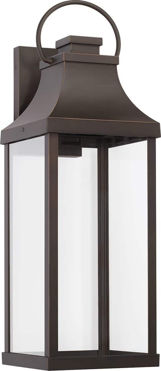 Capital Lighting 946431OZ-GL Bradford 1 Light Outdoor Wall Lantern Oiled Bronze