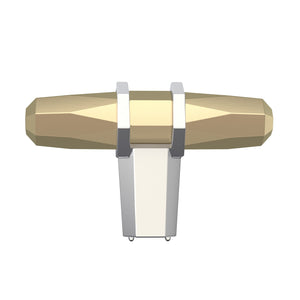 Amerock Cabinet Knob Golden Champagne/Polished Chrome 2-1/2 inch (64 mm) Length London 1 Pack Drawer Knob Cabinet Hardware