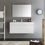 Fresca FVN8011TK Fresca Mezzo 48" Teak Wall Hung Modern Bathroom Vanity w/ Medicine Cabinet
