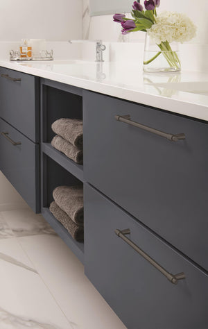 Amerock Cabinet Pull Matte Black 8-13/16 inch (224 mm) Center-to-Center Destine 1 Pack Drawer Pull Cabinet Handle Cabinet Hardware