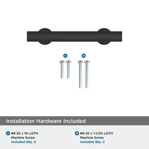 Amerock Corp BP37103MB Everett Pull, 3 in (76 mm) Center-to-Center, Matte Black