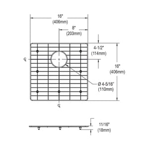 Elkay GFOBG1717SS Stainless Steel Bottom Grid