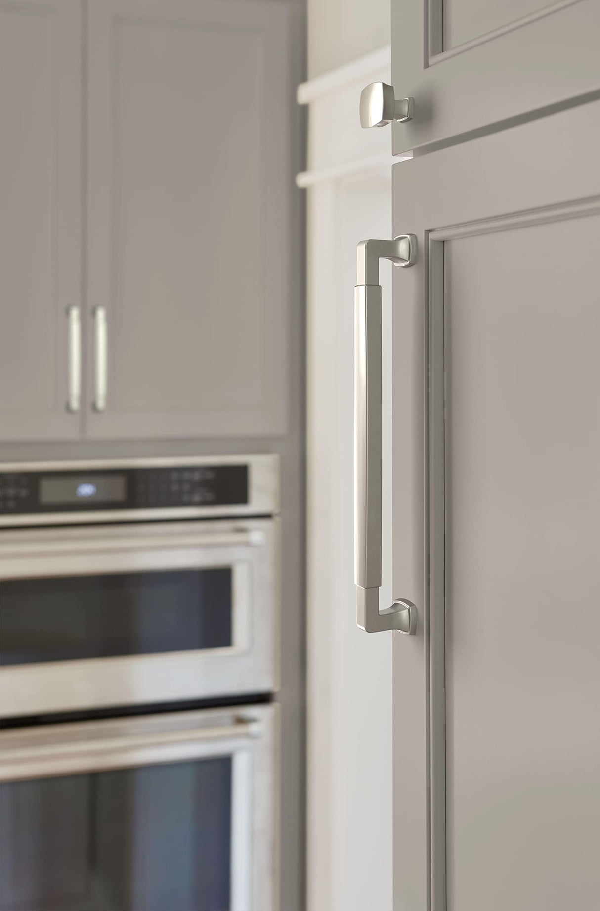 Amerock BP36890G10 Stature Cabinet Pull, 8-13/16 in (224 mm) Center-to-Center, Satin Nickel