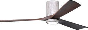 Matthews Fan IR3HLK-BW-WA-60 Irene-3HLK three-blade flush mount paddle fan in Barn Wood finish with 60” solid walnut tone blades and integrated LED light kit.