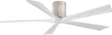 Matthews Fan IR5H-BW-MWH-60 Irene-5H five-blade flush mount paddle fan in Barn Wood finish with 60” solid matte white wood blades. 