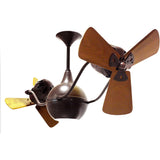 Matthews Fan VB-BZZT-WD Vent-Bettina 360° dual headed rotational ceiling fan in bronzette finish with solid sustainable mahogany wood blades.