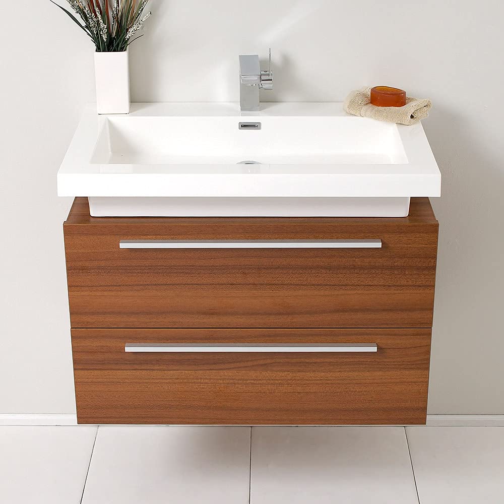 Fresca FCB8080WH-I Fresca Medio 32" White Modern Bathroom Cabinet w/ Vessel Sink