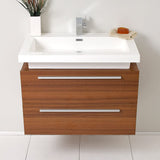 Fresca FCB8080TK-I Fresca Medio 32" Teak Modern Bathroom Cabinet w/ Vessel Sink