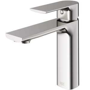 VIGO Davidson 6.375 inch H Single Hole Single Handle Single Hole Bathroom Faucet in Brushed Nickel - Bathroom Sink Faucet VG01043BN