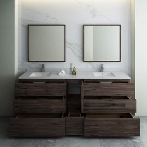 Fresca FVN31-361236ACA-FC Fresca Formosa 84" Floor Standing Double Sink Modern Bathroom Vanity w/ Mirrors