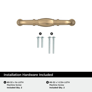 Amerock BP53013CZ Champagne Bronze Cabinet Pull 3 inch (76mm) Center-to-Center Cabinet Hardware Granby Furniture Hardware Drawer Pull