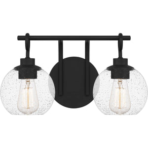 Quoizel WTN8616MBK Winston Vanity, 2-Light 200 Total Watts, Matte Black