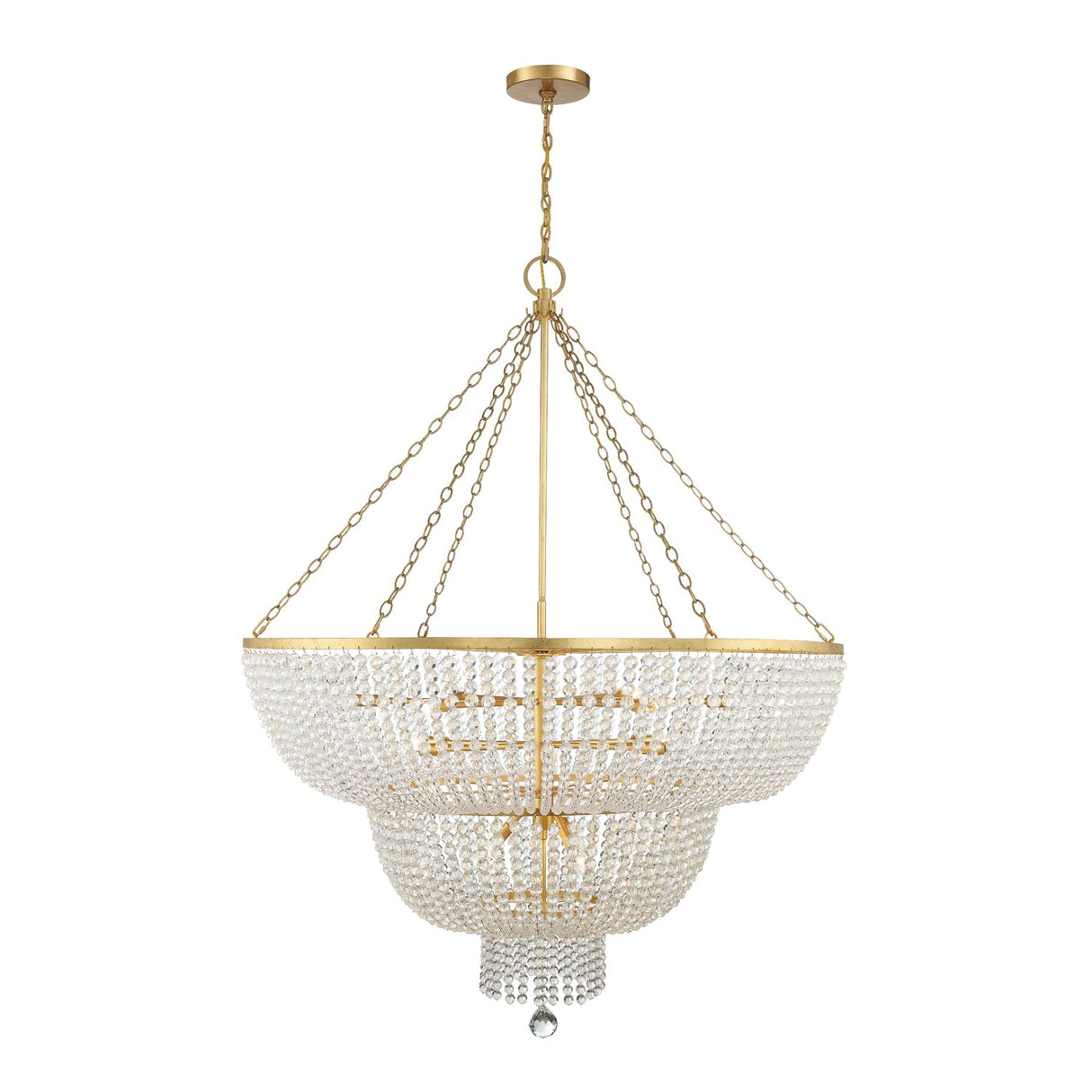 Rylee 15 Light Antique Gold Chandelier 614-GA