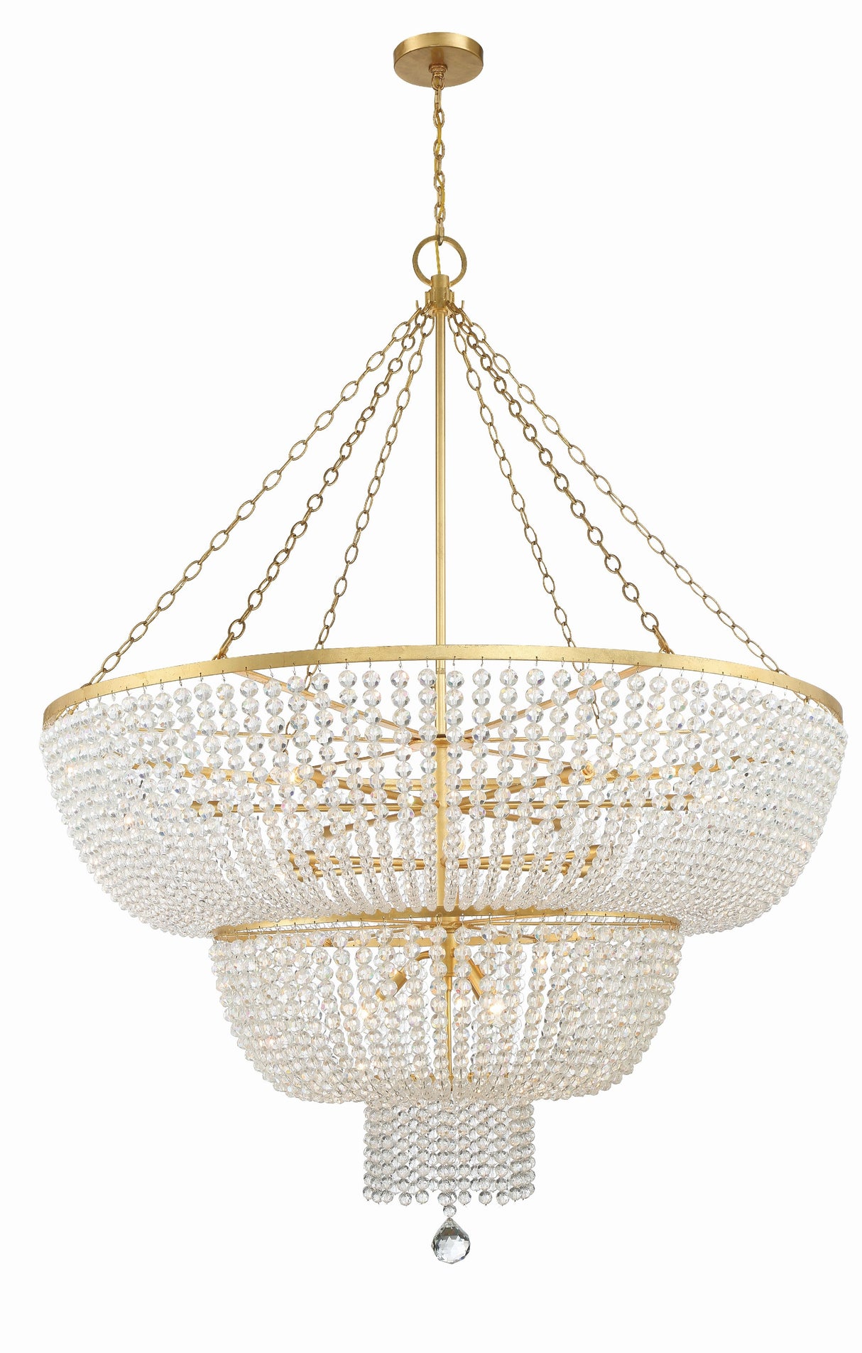 Rylee 15 Light Antique Gold Chandelier 614-GA