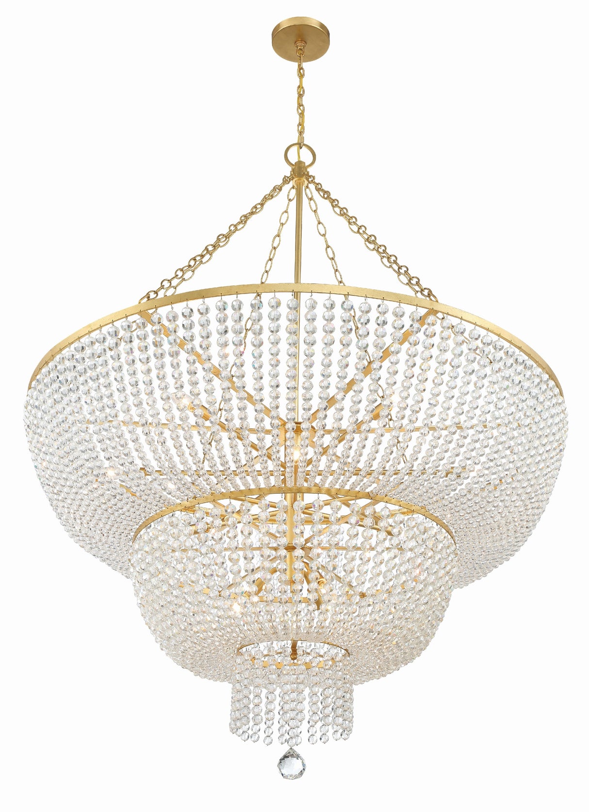 Rylee 15 Light Antique Gold Chandelier 614-GA