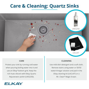 Elkay Quartz Classic ELGHU3322RMC0 Mocha Offset 60/40 Double Bowl Undermount Sink with Aqua Divide