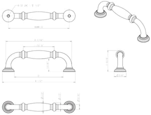 Jeffrey Alexander 658-96SBZ 96 mm Center-to-Center Satin Bronze Tiffany Cabinet Pull