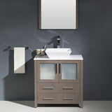 Fresca FVN6230GO-VSL Fresca Torino 30" Gray Oak Modern Bathroom Vanity w/ Vessel Sink