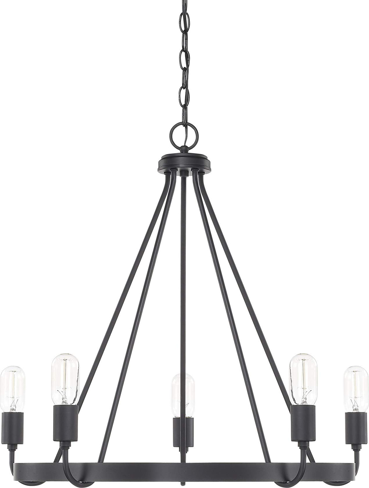 Capital Lighting 420061MB Tanner 5 Light Chandelier Matte Black