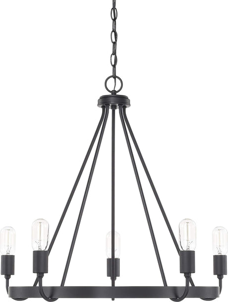 Capital Lighting 420061MB Tanner 5 Light Chandelier Matte Black