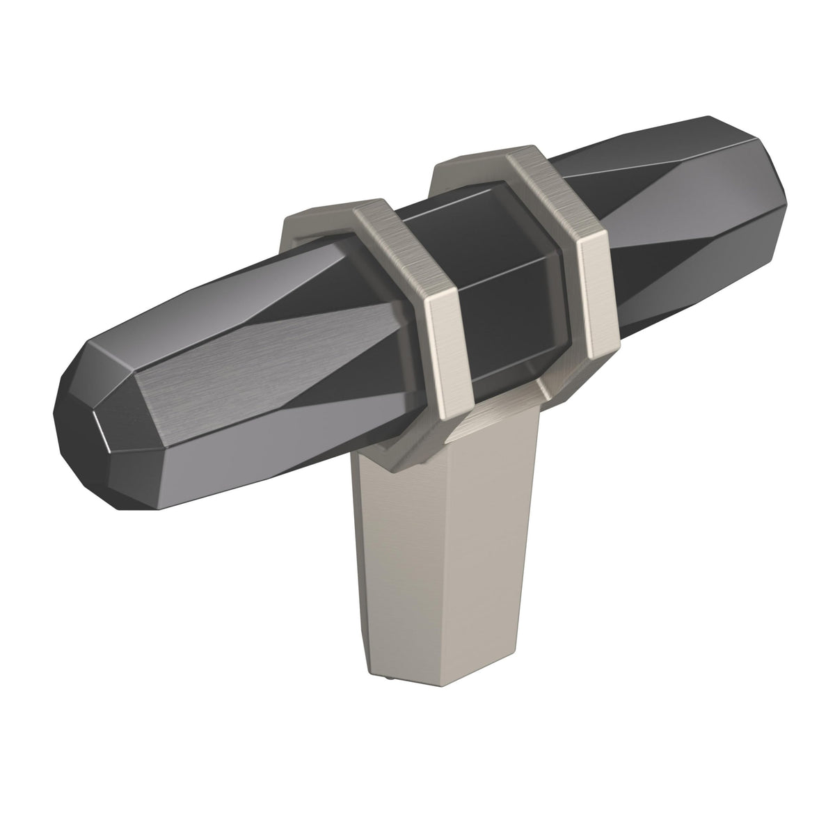Amerock Cabinet Knob Black Chrome/Satin Nickel 2-1/2 inch (64 mm) Length London 1 Pack Drawer Knob Cabinet Hardware