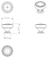 Jeffrey Alexander 117SN 1-1/4" Diameter Satin Nickel Bremen 1 Cabinet Knob