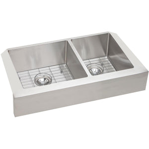 Elkay ECTRUF32179RDBG Crosstown 60/40 Double Bowl Farmhouse Stainless Steel Sink Kit