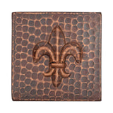 Premier Copper Products T4DBF 4-Inch by 4-Inch Copper Fleur De Lis Tile, Oil Rubbed Bronze