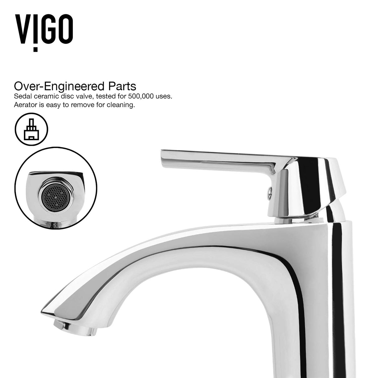VIGO Linus 10.625 inch H Single Hole Single Handle Bathroom Faucet in Chrome - Vessel Sink Faucet VG03013CH