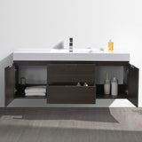 Fresca FCB8360WH-I Fresca Valencia 60" Glossy White Wall Hung Modern Bathroom Vanity