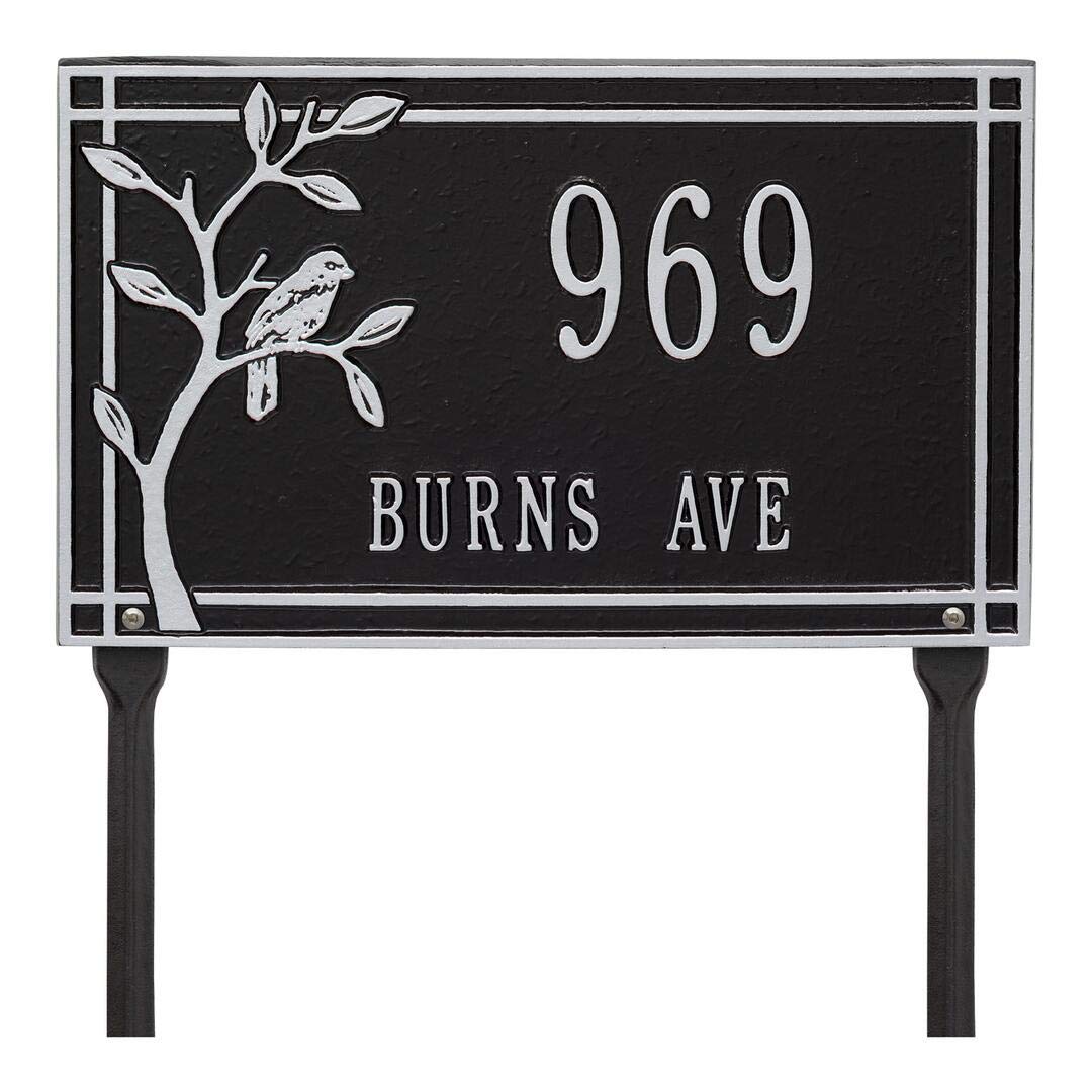Whitehall 2518BS - Personalized Woodridge Bird Plaque - Standard - Lawn - 2 Line