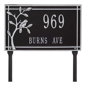 Whitehall 2518BS - Personalized Woodridge Bird Plaque - Standard - Lawn - 2 Line
