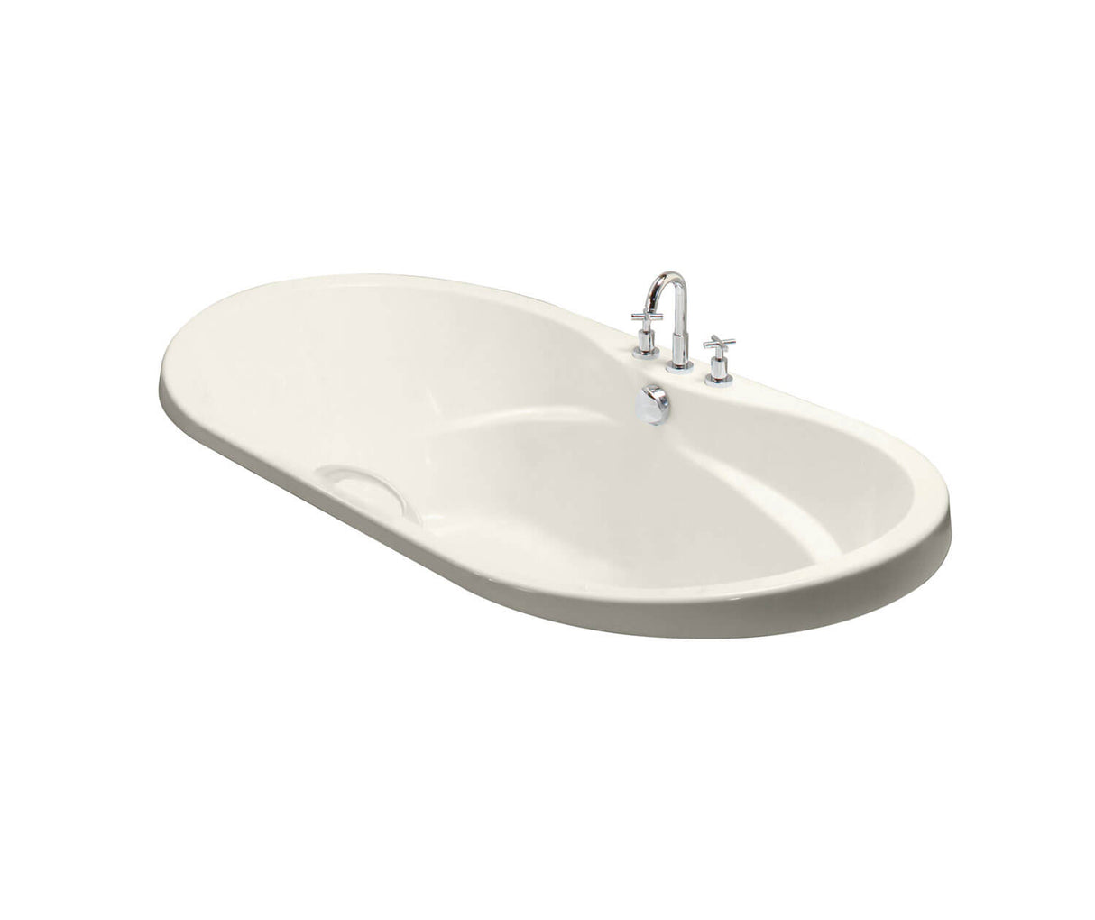 MAAX 102863-094-007 Living 6042 Acrylic Drop-in Center Drain Combined Hydromax & Aerofeel Bathtub in Biscuit