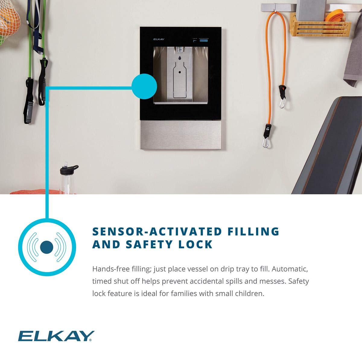 Elkay LBWD06WHK ezH2O Liv Built-in Filtered Water Dispenser, Remote Chiller, Aspen White