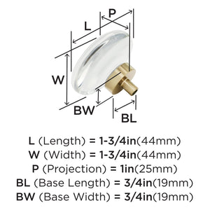 Amerock Cabinet Knob Clear/Champagne Bronze 1-3/4 inch (44 mm) Diameter Glacio 1 Pack Drawer Knob Cabinet Hardware