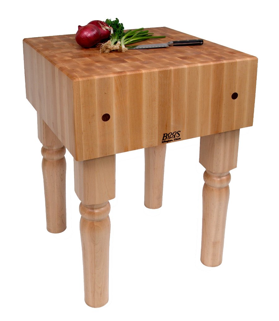 John Boos AB06-CR Kitchen Butcher Block Table (30 x 24 10 (245 lbs.) - Cherry Stain) AB BLOCK 30X24X10-