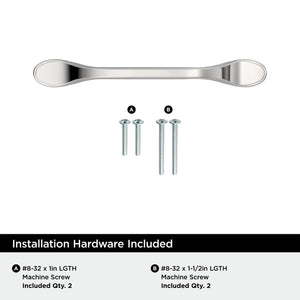 Amerock BP2193626 Polished Chrome Cabinet Pull 3-3/4 inch (96mm) Center-to-Center Cabinet Hardware Ravino Furniture Hardware Drawer Pull