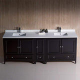 Fresca FCB20-361236ES-CWH-U Fresca Oxford 84" Espresso Traditional Double Sink Bathroom Cabinets w/ Top & Sinks