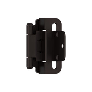 Amerock Cabinet Hinge 3/8 inch (10 mm) Inset Hinge Oil Rubbed Bronze 2 Pack Self-Closing Hinge Partial Wrap Hinge Cabinet Door Hinge